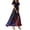 Dark Blue, variant on Summer Dresses Patriotic Print - V-Neck Short Sleeve Colorful Sundress for 4th July Parade, Womens Summer Dresses ,Blue L