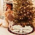 thumbnail image 5 of Antqov Christmas Tree Skirt 35" Deers Santa Patterns Burlap Tree Skirts with Buffalos Plaid Soft Tree Mats for Party Home Decorations, 5 of 6