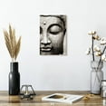 thumbnail image 2 of Elephant Stock Meditating Buddha Face Wall Art - Vertical Canvas Wall Art - Dining Room Wall Decor - Religion And Spirituality Canvas - Black And White Decor - 8" x 12", 2 of 4