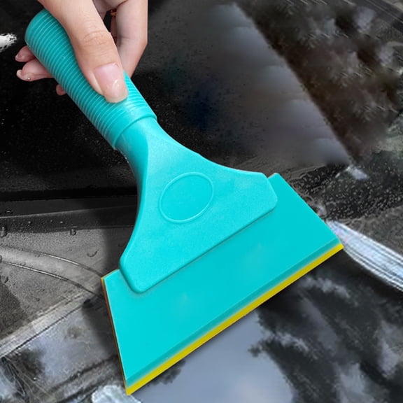 Car Window Film Application Scraper with Handle Professional Water Removal Tool Soft Double Layer Adhesive Strip Squeegee for Vinyl Wrap Glass Cleaning