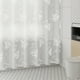 thumbnail image 4 of Cortina de ducha impermeable impresa de PEVA blanca con peso en la parte inferior, cortina de ducha para el baño, cortina de separación para el inodoro, instalación gratuita con ganchos, tamaño XL, 4 of 9