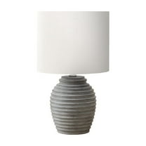 Monarch Lighting, 17"H, Table Lamp, Grey Resin, Ivory / Cream Shade, Contemporary