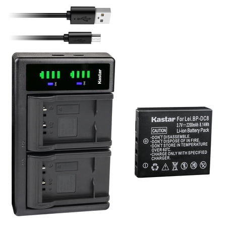 Kastar 1-Pack Battery and LTD2 USB Charger Compatible with Leica 18706 EA-DC-8 BP-DC8 BPDC8 BP-DC8E BPDC8E Battery Leica MINI-M Leica X Vario Leica X1 Leica X2 Leica X-U (Typ 113) Cameras