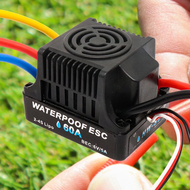 Esc Sin Escobillas Piezas de repuesto ESC sin escobillas RC para 1/8 1/10 1 10 RC Vehículo todoterreno (60A) Sywqhk libre de BPA