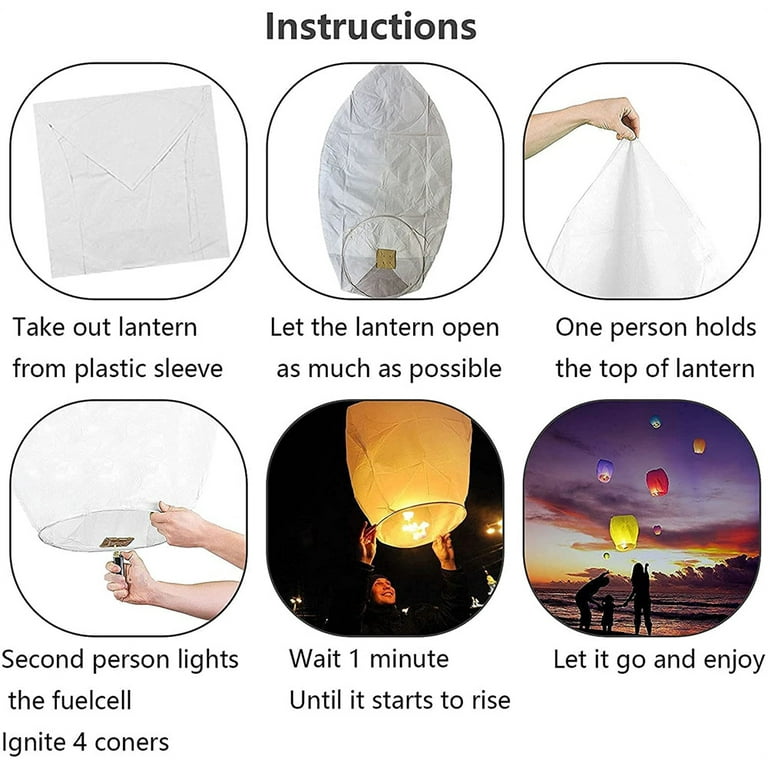 Paper Lanterns Wishing light Fire Sky Flying Paper Candle Paper Chinese  Lanterns for Birthday Wish Party Wedding Decoration-5Pcs 