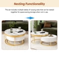 thumbnail image 3 of EUROCO 31.5" Round Nesting Coffee Table with 2 Drawers,Gold Metal Frame,White, 3 of 7