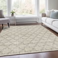 thumbnail image 6 of HomeRoots 676037 9 x 12 ft. Beige & Brown Geometric Transitional Washable Machine Made Rectangle Area Rug with UV Protection, 6 of 9