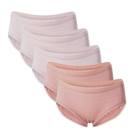 

Bowake Women s Sexy Thin Briefs In Solid Color With Lace Mid-Waist Underwear 5PC please buy one or two sizes larger than normal