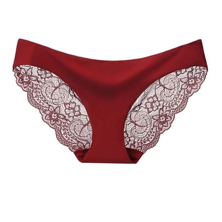 

Knosfe Women s Floral Breathable Panties Soft Lace Underwear Stretch Low Waisted Briefs XXL