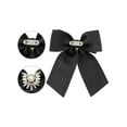 thumbnail image 3 of INSPIRE CHIC Women's Ribbon Rhinestone Pre-tied Bow Neck Tie Brooch for Shirts, 3 of 5
