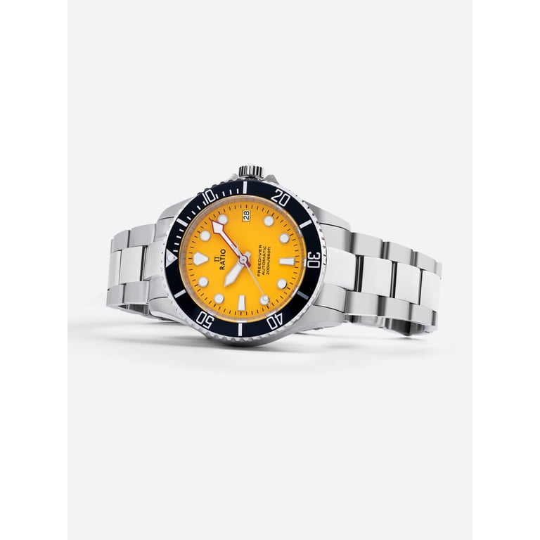 Ratio FreeDiver Sapphire Stainless Steel Yellow Dial Automatic