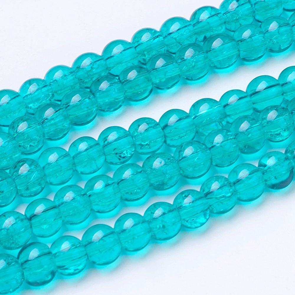 20 Strand Spray Painted Glass Beads Strands Round Medium Sea Green 4mm Hole: 1.1~1.3mm 31.4 inch