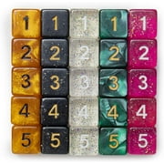 Wiz Dice Polyhedral RPG Dice from D4 to D20| Role Playing Game Dice| D&D Dice in Random Colors| D6 Polyhedral - 25 Pack