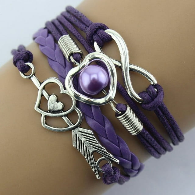 Bracelets Hand Chain with Retro Heart Pearl and Colored Cord Layered Design for Everyday Style Lightweight Alloy Craftsmanship Fashion Accessory