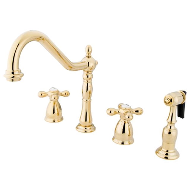 Kingston Brass KB1792AXBS 8 in. Center Kitchen Faucet with Brass Sprayer