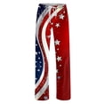 thumbnail image 2 of Womens Pajama Pants 250th Anniversary USA Flag Graphic Pajama Bottoms 4th of July Lightweight Wide Leg Drawstring Pajama Lounge Pants, 2 of 3