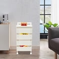 thumbnail image 2 of 4-Tier Rotating Kitchen Storage Rack 6.61 LBS Utility Cart No Assembly Kitchen Organizer on Rolling Wheels for Bedroom, Laundry Room, Office, 2 of 7