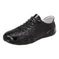 thumbnail image 5 of Women's Men's Glitter Sparkly Lace Up Sneakers Wide Width Non Slip Sequin Flat Walking Dressy Shoes, 5 of 6