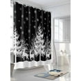 thumbnail image 3 of Christmas Black Shower Curtain Set, Waterproof Shower Curtains for Bathroom, White Xmas Tree Elk Winter Snowflake Washable Fabric Cloth Bath Curtain for Bathtub Decoration with Hooks 48x72 Inches, 3 of 6
