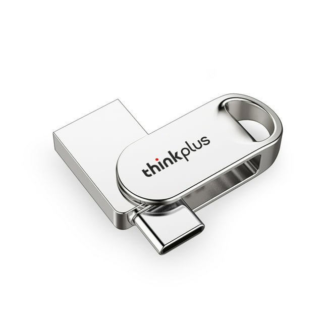 TFixol Thinkplus TYCU301 128GB Dual Interface USB 3.0 & Type-C Flash Drive, Compact Metal Design for Phones & PCs, High-Speed Data Transfer, Rotating Cap, Plug & Play, Compatible with Multiple