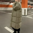 thumbnail image 2 of Niaviben Long Puffer Coat Women's Thickened Down Jacket Womens Puffy Jackets Women Shirts Casual Ladies Winter Coats Casual Jackets for Women Womens Shirts Dressy Casual Khaki L, 2 of 9