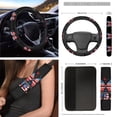 thumbnail image 3 of Yuyamidu 12 PCS Butterfly Car Seat Cover for Front Seats American Flag Rearview Mirror Cover Steering Wheel Cover Safe Belt Pads Armrest Pad Garbage Can Air Vent Organizer Keychain Coasters, 3 of 7