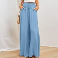thumbnail image 3 of Women Oversized Pants Solid Color Ladies Casual Pants Boho Style Vacation Outfit, 3 of 6