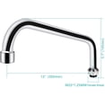 thumbnail image 2 of Coolwest Kit De Repuesto De Caño Giratorio Oscilante De 12 Pulgadas Para Grifo De Fregadero De Cocina Comercial, Boquilla De Cuello De Cisne De 2,2 Gpm, Pieza De Repuesto Con Acabado Cromado, 2 of 5