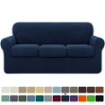 thumbnail image 1 of 2024 Textured Grid Stretch Sofa Cover Couch Slipcover with Separate Cushion Cover(Gray  Sofa), 1 of 6
