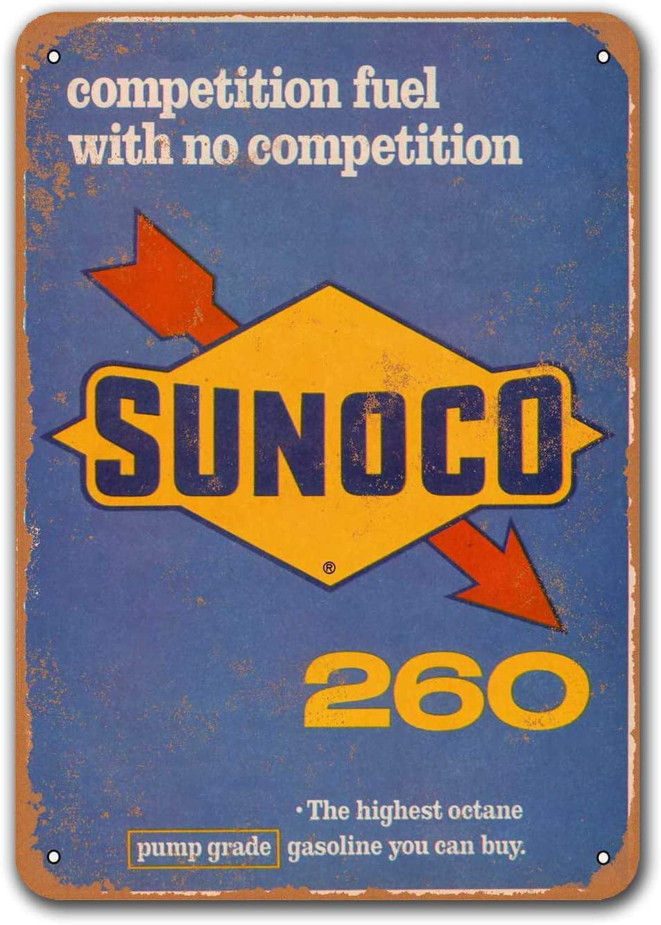 1966 Sunoco 260 Racing Fuel Highest Octane Gasoline Car Metal Tin Sign