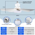 thumbnail image 4 of 40W Ventilador de Techo con Luz | E26/E27 Ventiladores de Techo Peque&ntilde;o con Luces | 20.5in Ventilador de Techo de Montaje Empotrado con Luce y Mando a Distancia | 3 Colores Regulables y 3 V, 4 of 8