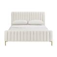 thumbnail image 3 of Maklaine 41.7"H Transitional Velvet Upholstered Queen Bed in Cream, 3 of 6