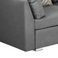 thumbnail image 4 of Tony 95 Inch Modern Sofa with 3 Throw Pillows, Gray Fabric Upholstery- Saltoro Sherpi, 4 of 5