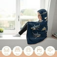 thumbnail image 5 of Shark Gifts, Shark Pattern Wearable Flannel Blanket Hoodie, Flannel Cloak Hooded Blanket Poncho, 5 of 6