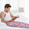 thumbnail image 5 of Logiee pink Holiday Joy Print Pajama Pants for Men,Men’s Pajama Bottoms,Mens PJ Pants with Pockets & Button Fly-X-Large, 5 of 6