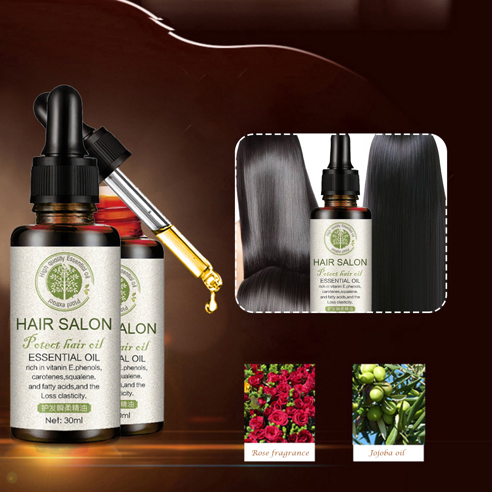 Hair Essential Oil Jojoba Oil Hair Serums Hair Salon Essential Oil  Treatment and Conditioner for Damaged Hair 