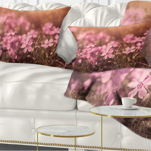 Designart 12" x 20" Pink Polyester Throw Pillow