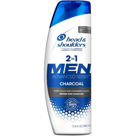 2 Pack - Head & Shoulders 2 In 1 Men Advanced Charcoal Shampoo to Deep Clean & Detox Scalp 12.8