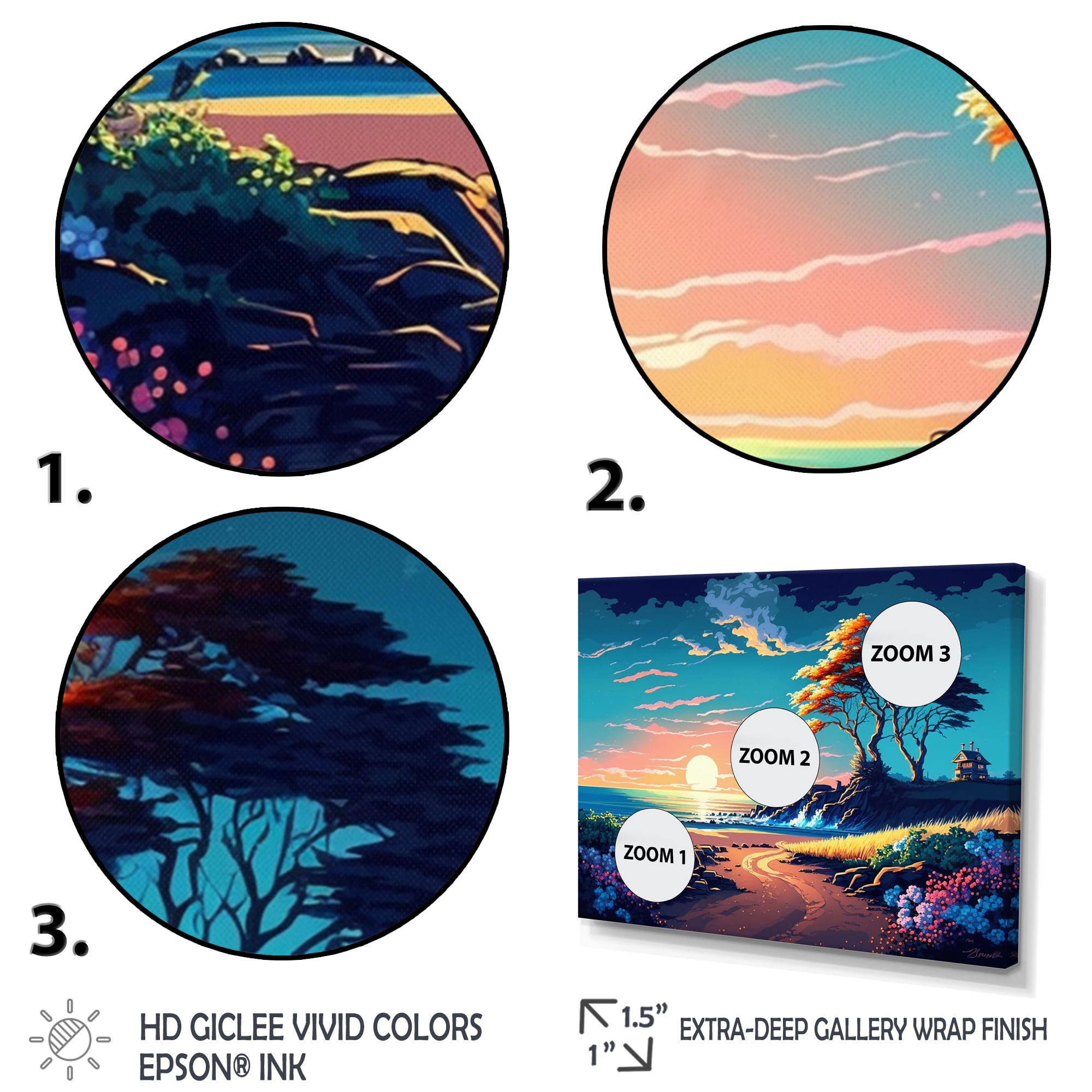Designart Modern Sunset In Vector Style IV Canvas Wall Art