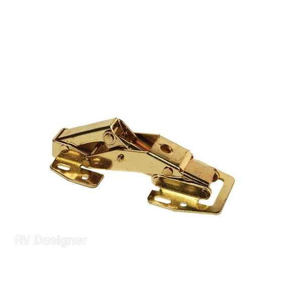RV Designer Door Hinge H231 Use On Overhead Cabinet Doors To Keep Them Opened; Over Head; 3-1/2 Inch Length; Brass; With Screws; Set Of 2