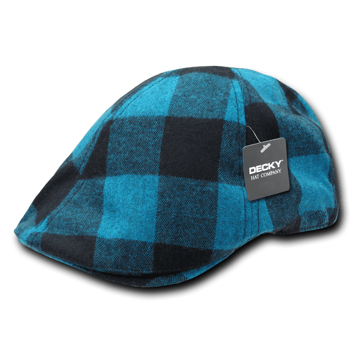 DECKY Plaid Ivy Drivers Newsboy Gatsby Golf Hats Hat Cap For Men Women Teal Plaid