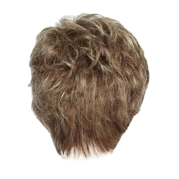 Peluca corta con flequillo completo y sexy para mujer, estilo castaño, moderna y atractiva.