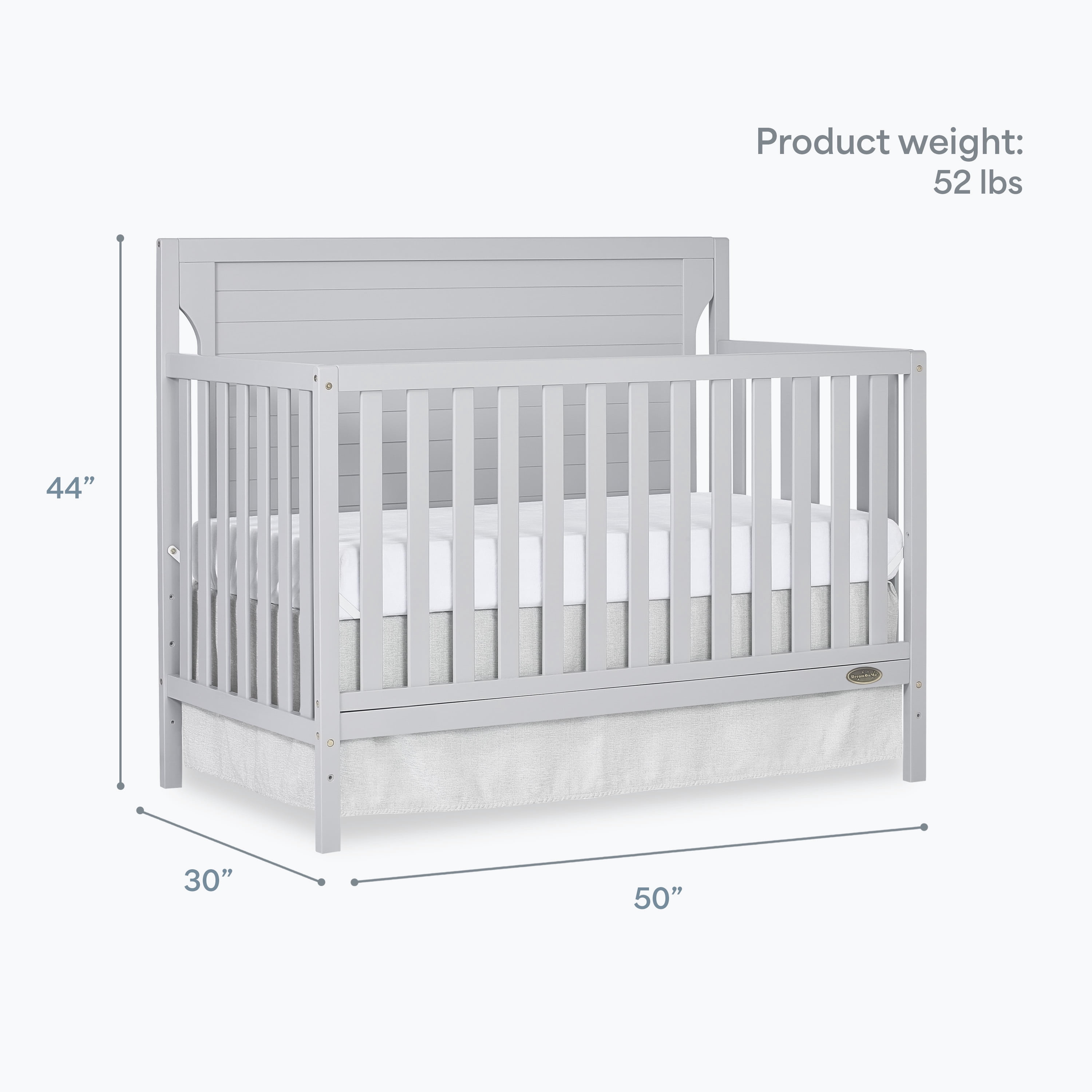 Nursery Bundle, Dream On Me Cape Cod 5 in 1 Convertible in Pebble Grey and Crib & Toddler Mattress Bundle