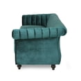 thumbnail image 4 of Noble House Fenix Velvet Channel Stitch 3 Seater Sofa, Teal, 4 of 11