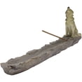 thumbnail image 4 of Ebros Sitting Alpha Gray Wolf Howling by The Creek Incense Burner Holder, 4 of 6