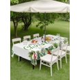 thumbnail image 3 of Outdoor Tablecloth with Umbrella Hole and Zipper, Merry Christmas Rectangle Table Cloth 52x70 Inch Waterproof Tablecloth, Xmas Green Leaves Berries Pine Needles Holiday Picnic Table Cover for Patio, 3 of 7