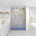 thumbnail image 3 of Frameless Shower Door, 56-60" W x 74" H Sliding Shower Door with 5/16" (8mm) Clear Tempered Glass, Soft-Closing, Brushed Gold, 3 of 12
