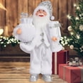 thumbnail image 3 of Statue de Père Noël Debout dans l'Eau Sac de Maintien de Père Noël Équipé d'Épinette Verte et de Baies Rouges Décorations d'Hiver pour Maison Fête de Noël Automne pour Arbres Jardin Statue d'Éléphant Extérieur Jardin Solaire, 3 of 3