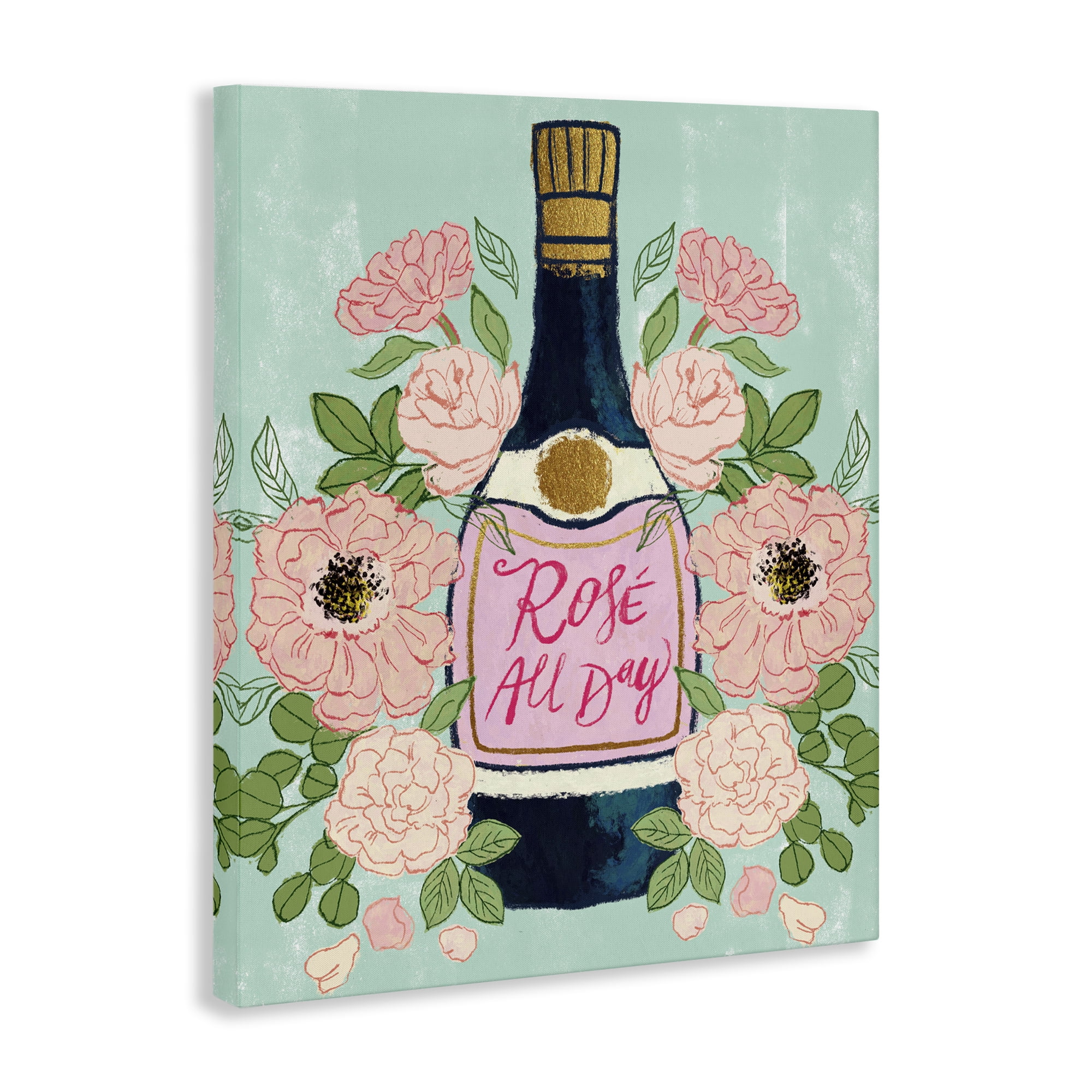 Stupell Industries Rose All Day Champagne Food & Beverage Painting Wrapped Canvas Art Print Wall Art, 30 x 40