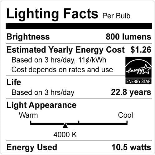Sunlite LED BR30 Light Bulb, 10.5 Watt (65w Equiv), 800 LMNS, Medium E26 Base, Dimmable, UL Listed, 4000K Cool White, 6 Count